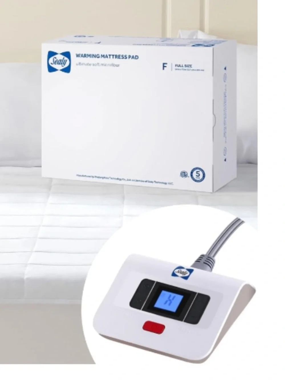 Sealy Electric Mattress Pad 10 Heat Settings With Auto Off, FULL - Ship alone - Picture 2 of 13